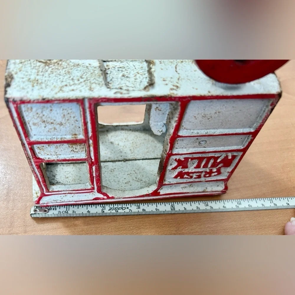 Vintage cast iron fresh milk wagon cart toys